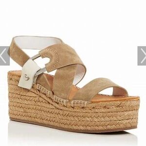 Rag & Bone August Tan and White Espadrille Sandals Size 38 (8)